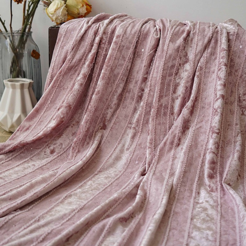 Velvet Lace Stripe Fabric Embr - огляд і ціна Home Textiles Luxury Curtains
