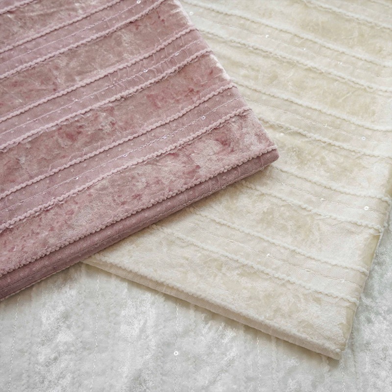 Velvet Lace Stripe Fabric Embr - огляд і ціна Home Textiles Luxury Curtains