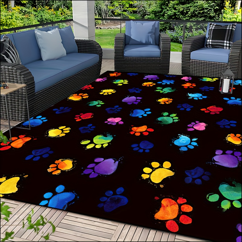 1pc Vibrant Dog Paw Print Area - огляд і ціна Home Textiles Design
