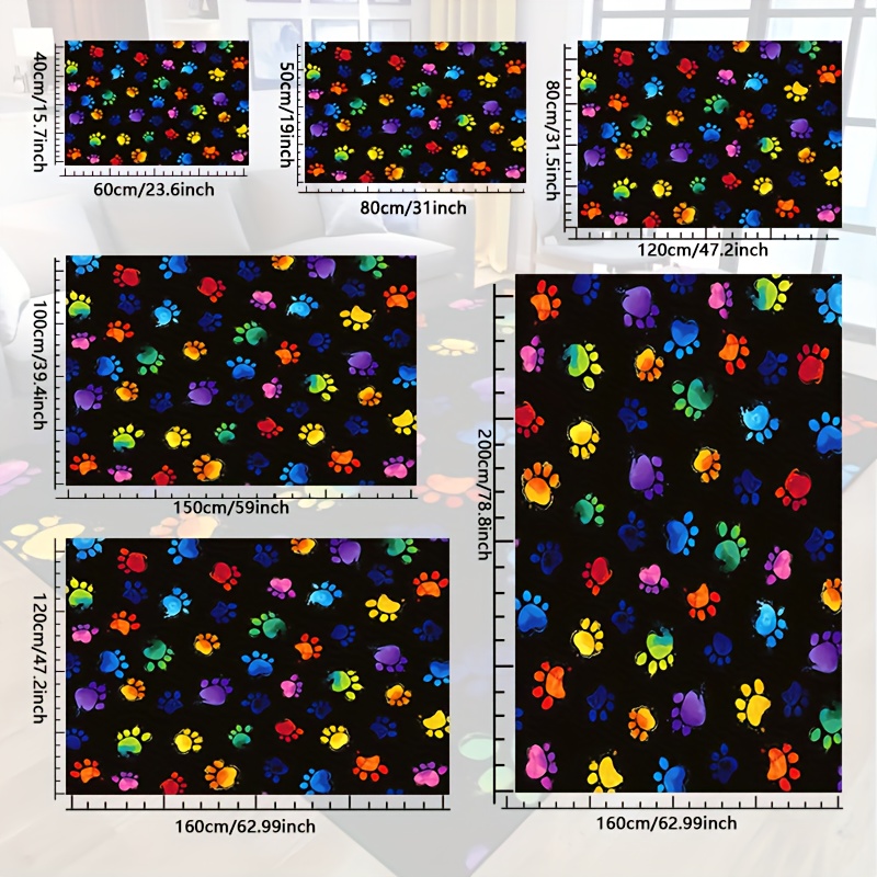 1pc Vibrant Dog Paw Print Area - огляд і ціна Home Textiles Design