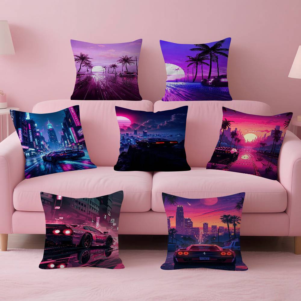 Neon Night City Landscape 80s  - огляд і ціна Home Textiles City