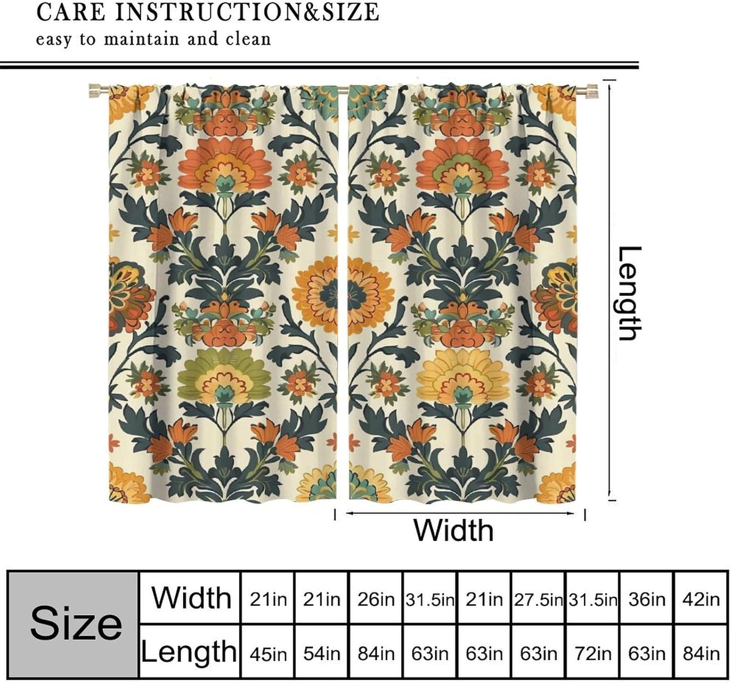 Luxury Floral Print Curtains P - огляд і ціна Home Textiles Luxury Curtains