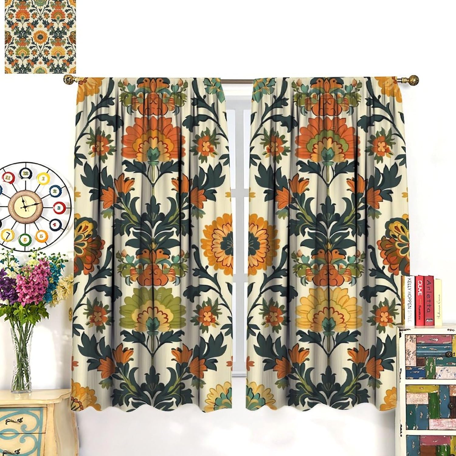 Luxury Floral Print Curtains P - огляд і ціна Home Textiles Luxury Curtains