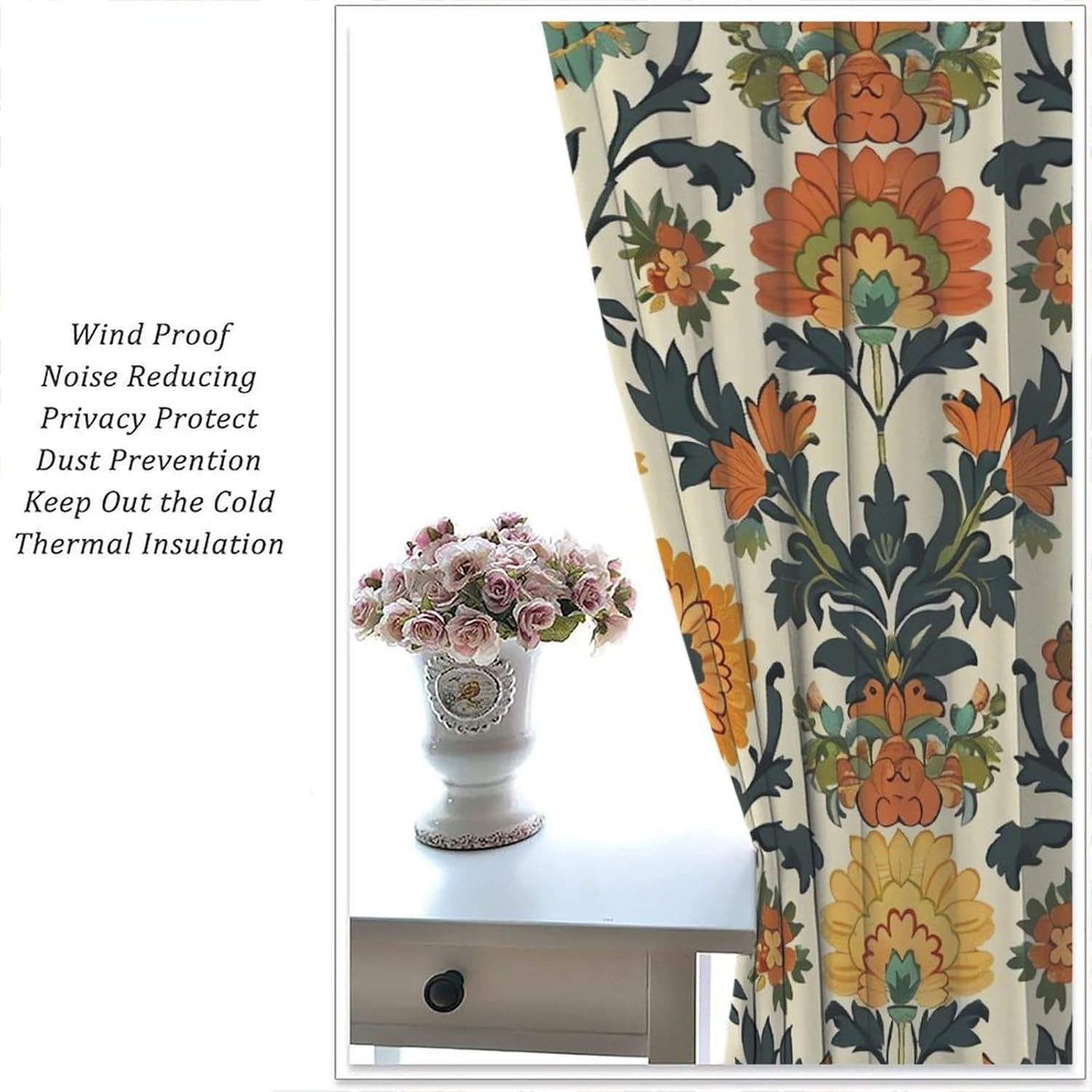 Luxury Floral Print Curtains P - огляд і ціна Home Textiles Luxury Curtains