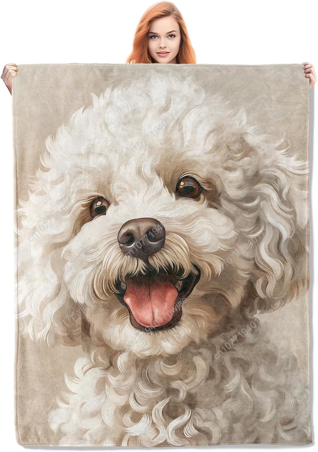 Joyful Poodle Portrait Blanket - огляд і ціна Home Textiles Design