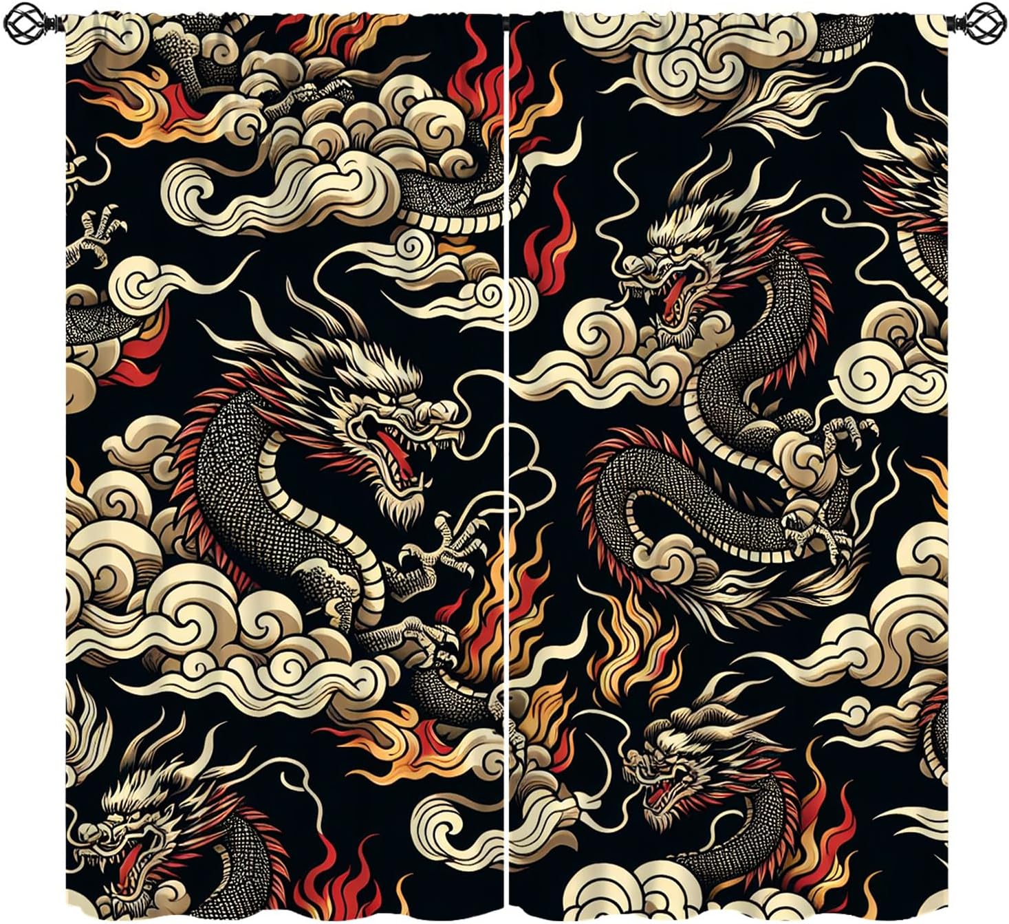 Luxurious Asian Dragon Curtain - огляд і ціна Home Textiles Luxury Curtains