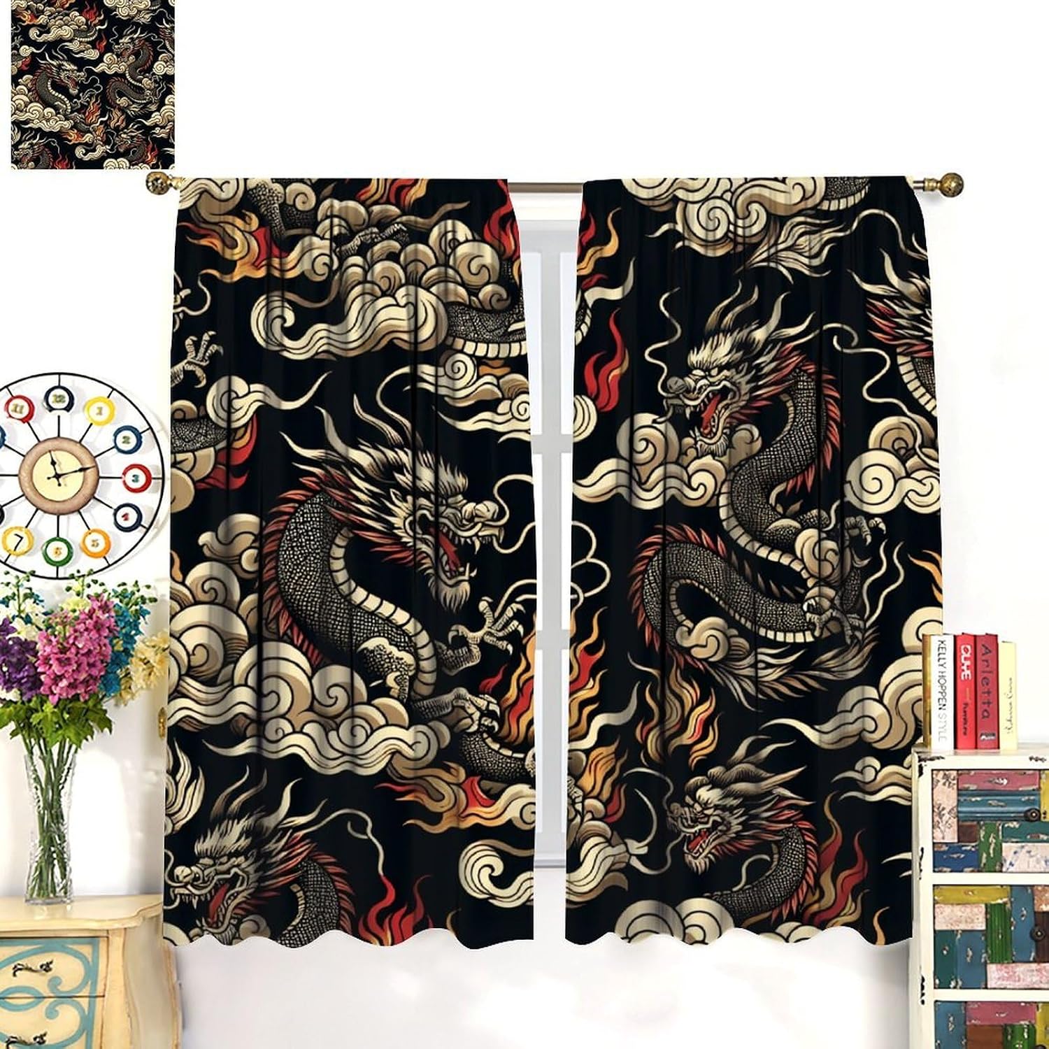 Luxurious Asian Dragon Curtain - огляд і ціна Home Textiles Luxury Curtains