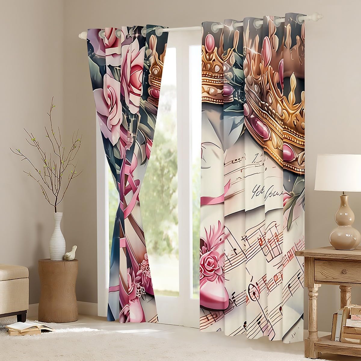 Pink Rose Heels Curtain Shower - огляд і ціна Home Textiles Luxury Curtains